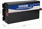 5000 Watt Power Inverter 72V DC to 110V AC Converter, LED Display with 2 AC Outlets Dual Fans Radiating for RV, Camp and Home, Electric Tool Pure Sine Wave Inverter (110V, 5000W 72V)