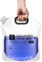 24/7 BAGS 4 Pack Collapsible Water Container Bag 1.3 Gallon/5 Liter, Heavy Duty with Carry Handles, Hikes, Trips, Weather Emergencies, and More, Foldable Water Bag
