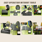 Folding Camping Kitchen Table with Cookware Tableware Sets,Aluminum Portable Outdoor Cooking Table,for Outdoor Picnic