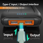 Solar Charger Power Bank 16000mAh Portable Solar Phone Charger with 2 USB-A and Type-C Interface, 15W Fast Charging for iPhone, Samsung etc. Portable Battery Charger with Dual Flashlight for Camping