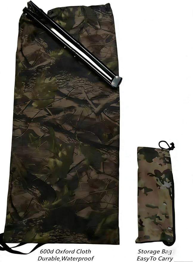 Low Down Hunting Tree Seat, Adjustable Height (16-28IN) Portable Folding Tree Seat, Silent Swivel 180° Pivot Outdoors Hammock Seat, Hunting Hammock for Turkey Deer Ground Camping Shooting