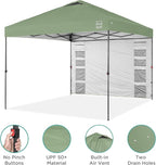 Best Choice Products 10x10ft Pop Up Canopy Tent with Sidewall, 1 Person 1 Minute Set Up, Carry Case, 4 Weight Bags - Sage Green