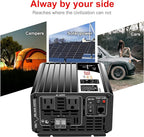Xijia 2500W Pure Sine Wave Inverter，48V to 120V AC Converter for Home，Solar Systems，Remote and Bluetooth Control for Truck，Camping，with 2 US AC Socket，Surge Power 5000W