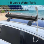 Multi-Function Solar Shower Tank Outdoor - Roof Rack/Vehicle Mountable Portable Water Reservoir for Camping, Overland Expeditions, Car Washing & Outdoor Activities 18L