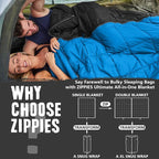 3M Thinsulate Insulation Puffy Camping Blanket for Cold Weather, Queen Size Warm Camping Quilt with Zipper, Waterproof Outdoor Sleeping Bag for Hammock, Cozy & Versatile Gift for Men and Women