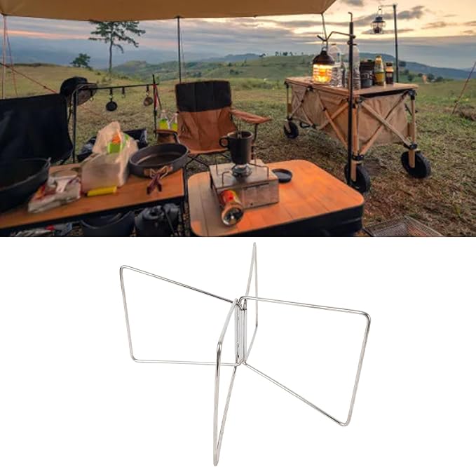 Foldable Cooler Stand with Storage Bag, Stainless Steel Ice Box Holder Holder for Camping, Portable Fridge Ice Box Holder for Hiking BBQ Cooking Fishing Picnic Outdoor