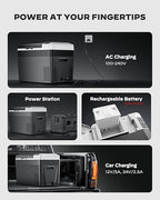 Marsail 12 Volt Car Refrigerator, 32QT Electric Cooler, Portable Car Fridge with Battery Power Option, 12/24V DC and 110-240V AC for Truck, RV, SUV, Travel, Camping, Road Trips -4°F to +68°F