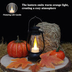 12PCS Black Mini Lanterns with Remote Control, 5.1" H/13cm (6.7" H with Handle) Vintage LED Lantern Decorative - Christmas Table Centerpieces, Western Party Decorations & Camping Party Decor