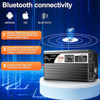 1500W (Peak Power 3000W) DC 12v to 120V AC 60HZ Pure sine Wave Solar Inverter for Home RV &Camping (DC12V (Range 10V-15V)