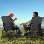 Overmont Camping Chair with Lumbar Support for Adults - Oversized with High Back Supports 450 LBS - Heavy Duty Folding Chair Portable for Outdoor Lawn Patio Balcony with Patent No.: US D1.028.543 S
