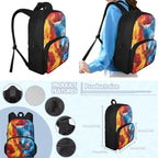 Ystardream Custom Wolf Backpack for Boys 10-12 Kids Backpack with Lunch Box Pencil Box Cool Student Backpack for Teenagers Primary School Backpack for School Travel Dance Sports Camping