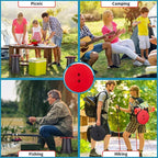 Boreeman Upgraded Folding Stool Lightweight Yet More Sturdy with Load Capacity 400lbs Portable Collapsible Stool for Camping Fishing Hiking BBQ (Red)