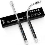 VEHHE USB Lighter, Candle Electric Lighter with Safety Lock Rechargeable Arc Lighters with LED Display, 360° Flexible Long Neck Lighters for Candles Grilling Cooking Barbecue Camping Windproof
