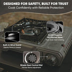 GasOne GS-5900A 15,000 BTU Portable Butane Camping Stove with Heavy Duty Case: Automatic Ignition, High Output, Precise Heat Control - Camping & Tailgating and Outdoor Cooking