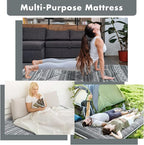 Japanese Floor Futon Mattress - Thicken Sleeping Foldable & Portable Roll up Camping Mattress, Bohemia Black Twin