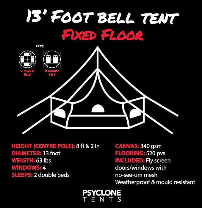 Psyclone Tents for Family Camping, Glamping, Hiking and Festival