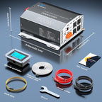1500W Pure Sine Wave Inverter 12V DC to 110V/120V AC Converter, 3000W Peak, LCD Remote Control, 4 AC Outlets, USB & Type-C – for RV, Truck, Camping, Off-Grid Solar, Emergency Power