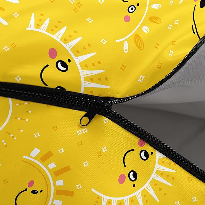 Kids Sleeping Bag for Boys Girls,Cartoon Sun Print-Lightweight Warm Portable Outdoor Indoor-Waterproof Cold Weather Resistant Sleeping Bag for Camping Hiking(Cartoon Sun)