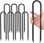 Kingsyard 8 Pack 12 Inch Trampolines Wind Stakes, 0.4 Inch Diameter 2.6 inche Wide Galvanized Steel U Hook Rebar Stakes, Heavy Duty Ground Anchors for Tent, Fences, Halloween Decorations Outdoor