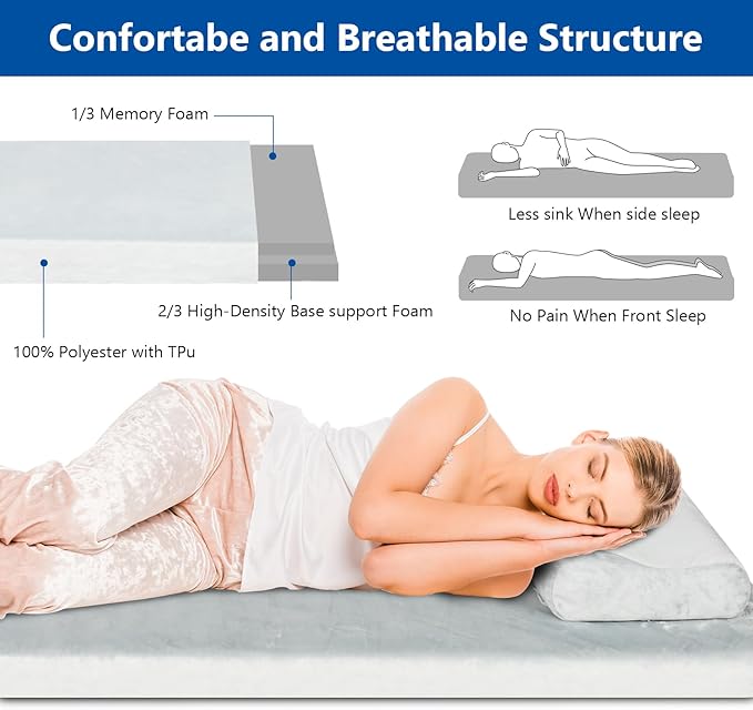 Thick Memory Foam Camping Mattress Sleeping Pad, Memory Foam Camping Mattress Pad, Sleeping Mat Portable Floor Mat Roll Up Mattress for Guests Kids Adult Sleepover