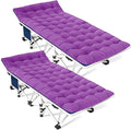 2 Pack Camping Cot with Comfortable Mattress 2 Person Camping Bed Cots for Sleeping Sleeping Cot Folding Cot Heavy Duty with Carry Bag for Home Outdoor Travel