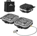 Naturehike Upgraded Folding Gas Stove 2 Burner Camping Stove Portable Gas Stove with Dual Burners Compact Lightweight Propane Stove for Camping Picnics Backpacking