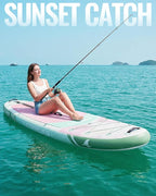 10'6''x33''Inflatable Stand Up Paddle Board, 400lbs Extra Wide Stand Up Paddleboard with Kayak Seat, Anti-Slip EVA Deck Premium SUP Accessories Kit, Non-Slip Stable Deck Boat for Yoga Fishing Surf