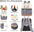 Backpack Cooler with Double Decker & 12 Ice Packs- Keeps 36 Cans Cold for Up to 24 Hours- Waterproof & Leak Proof Insulated Cooler Backpack- Stylish Cooler Bookbag for Women Travel Work Beach