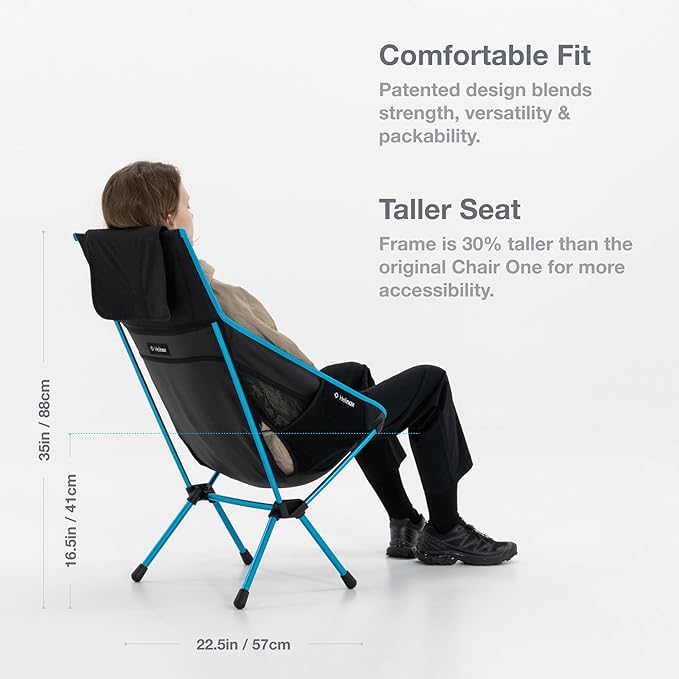 Helinox Chair One Highback (re) High-Performance Camping Chair, 2.6lbs, Camping Chairs High Back, Packable, Portable Chair for Backpacking, Camping, Hiking, Travel, Forest Green