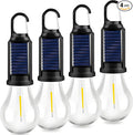 4-Pack Solar Camping Lantern, Portable LED Solar USB Rechargeable Lantern Flashlight Emergency Hanging Light for Indoor Outdoor Home Power Outages Hiking Hurricane (4)
