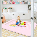 Air Mattress for Kids：Portable Fast Kid air Mattress, Surface with Plush Smooth Comfortable Ideal for Living Room, Room and Outdoor Camping use（Pink）