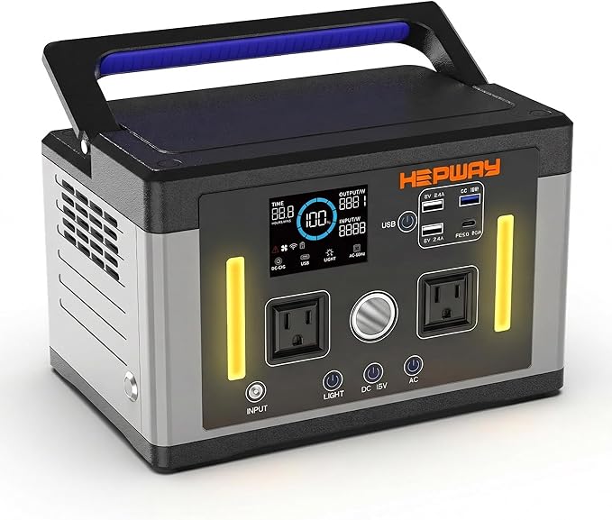 Portable Power Station 700W 577Wh Solar Generator, 120V Pure Sine Wave AC, PD 60W Fast Charge, 1000W Surge Inverter Power Bank Home Backup Battery for CPAP, Camping, RV, Outage