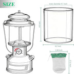 20-Pack String Tie Lantern Mantles with 2 Pcs Lantern Globe Replacement Glass, Glass Globe Compatible with Coleman Fueled Lanterns, Replacement Suitable for Outdoor Camping Lantern