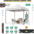 COBIZI 10x10 Pop Up Canopy Tent Heavy Duty with 4 Sidewalls, Commercial Easy Up Instant Canopy Outdoor for Events Party Wedding, All Weather Waterproof UV 50+ with Carry Bag (Leg Upgraded), White