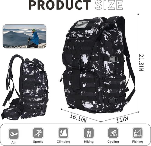 50L Military Tactical Backpack 3 Day Assault Pack Molle Daypack Hiking Backpack for Men and Women