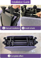 Portable Folding Bed with Wheels, Guests Bed Supports 331 Lbs, Comfortable Camping Cot for Outdoor/Office/Home Nap, Purple
