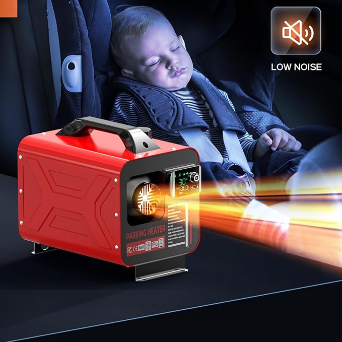 Diesel Heater all in one 12V/24V/110V 8KW portable car heater with App Control, Remote Control and Display Screen, 3 Ways Control Fast Heating Low Noise Diesel Parking Heater for Tent, Car, RV, Camper