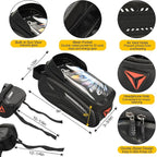 Bike Repair Kit, Bicycle Repair Bag With Tire Pump, Bike Tool Kit for Camping Travel, 16-in-1 Bike Multitool, Bicycle Tire Repair Kit, 4mm and 5mm Allen Wrenches, Used for Mountain Bike and Road Bike