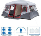 Outvita 8/10 Person Camping Tent, Large 2 Room Family Tent with Weatherproof Instant Cabin Shelter with Rainfly & Carry Bag for Backpacking Hiking Car Traveling…