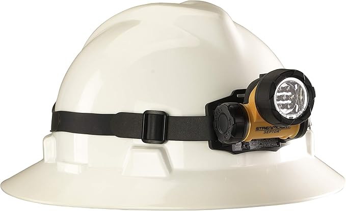 Streamlight 61052 Septor 120-Lumen 900-Candela Hands-Free LED Headlamp with 7 LEDs, 3 Lighting Modes and Elastic & Rubber Straps, Yellow