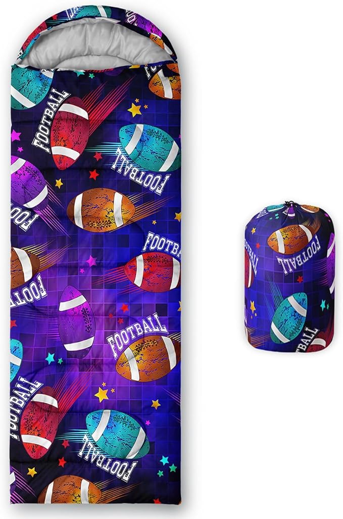 Kids Sleeping Bag for Boys Girls,Western Cowboy Print-Lightweight Warm Portable Outdoor Indoor-Waterproof Cold Weather Resistant Sleeping Bag for Camping Hiking