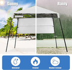 Fireflowery 7’ x 7’ Pop Up Canopy Tent, Portable Shelter Canopy w/Backpack, Outdoor Instant Canopy Tent, Lightweight & Compact for Hiking, Fishing, Camping, Picnic (7'x7' Base, 6'x6' top)