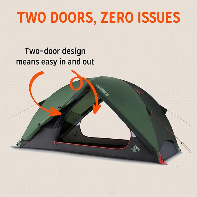 Kelty Wireless Freestanding Camping Tent, 2 4 or 6 Person Size, Huge Interior and Peak Height, Intuitive + Easy to Pitch, Color Coded Setup