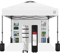 Best Choice Products 10x10ft Pop Up Canopy Tent with Sidewall, 1 Person 1 Minute Set Up, Carry Case, 4 Weight Bags - White