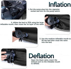 Inflatable Car Air Mattress Back Seat Bed with Air Pump,Thickened Portable Car Travel Sleeping Camping Air Mattress Blow Up Bed for Car Universal SUV