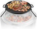 Onlyfire Cast Iron Griddle, Grill Cookware for Solo Stove Bonfire 19.5" Fire Pit and Yukon fire Pit, Portable Round Iron Pan with 3 Removable Legs for Outdoor BBQ Cooking & Camping