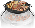 Onlyfire Cast Iron Griddle, Grill Cookware for Solo Stove Bonfire 19.5" Fire Pit and Yukon fire Pit, Portable Round Iron Pan with 3 Removable Legs for Outdoor BBQ Cooking & Camping