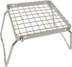MDUG Ultralight Mini Camp Grill with Foldable Legs – 304 Stainless Steel Grate, Portable Gas Stove & Campfire Stand, Compact Grill Grid for Backpacking/Camping/Hiking/Picnic/Travel/Fishing (Weave)