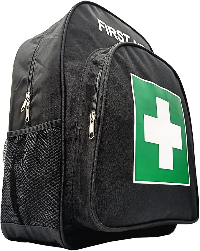 Red Emergency Bag First Aid Backpack Empty Medical First Aid Treatment First Responder Trauma Bags for Hiking Outdoors Travel Camping Pet Dog Cat Daycare (Black Green)