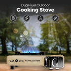 GasOne GS-3400P-KIT Propane or Butane Gas Stove with Flat Top Griddle Included – Dual Fuel Propane Grill Tent Stove Burners for Cooking for Camping, Kitchen – Diecast Aluminum with Non Stick Coating